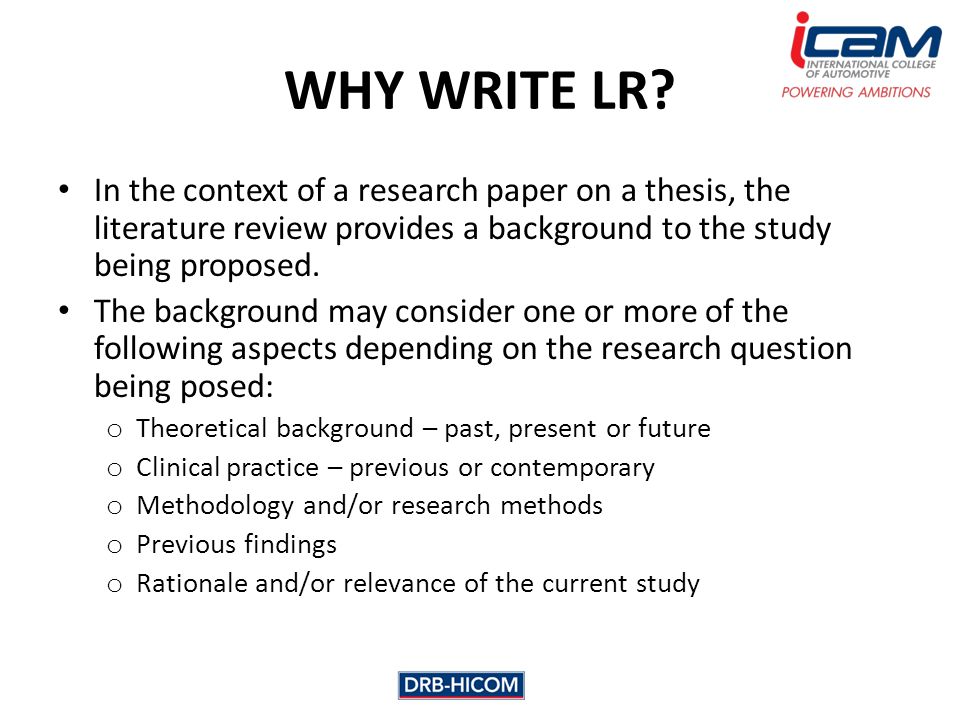 importance of literature review in writing a research report